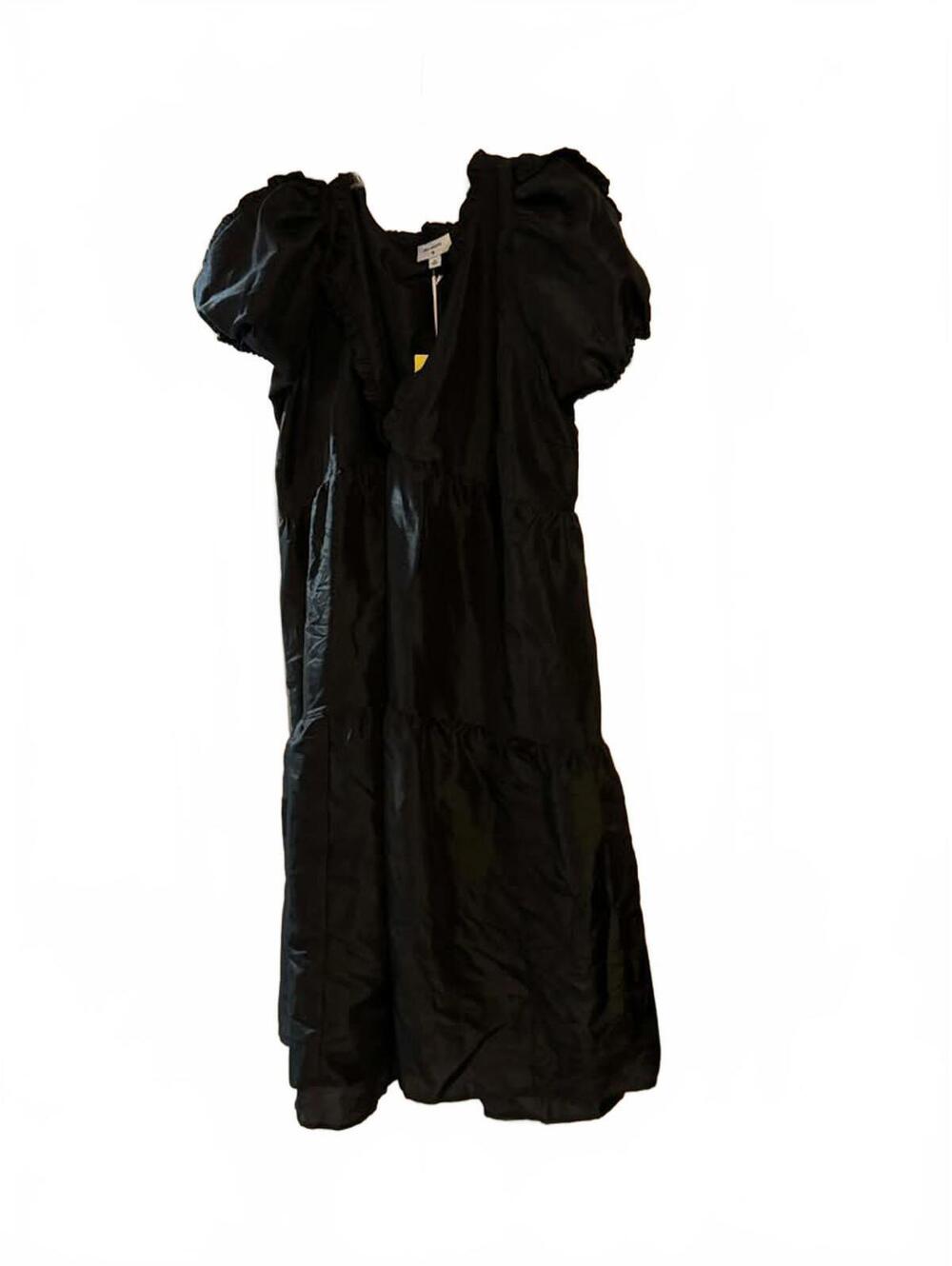 Kika Vargas Black Puff Sleeve Midi Dress Size 3X